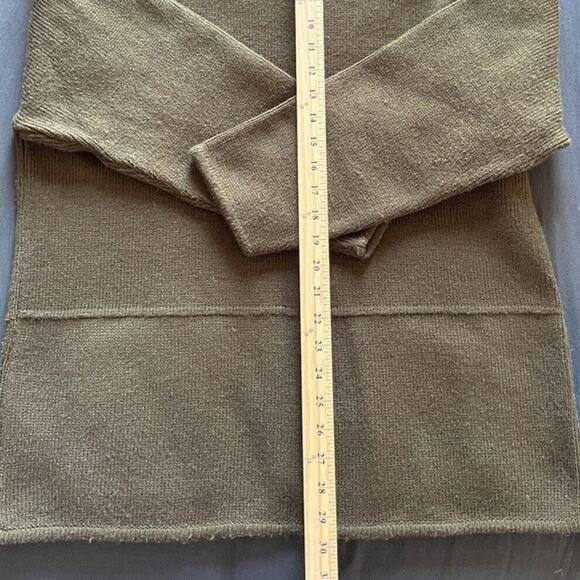 Olive Green Tally Ho  Zip Up Cardigan Knit Mock Neck Sweater Jacket - Picture 5 of 6